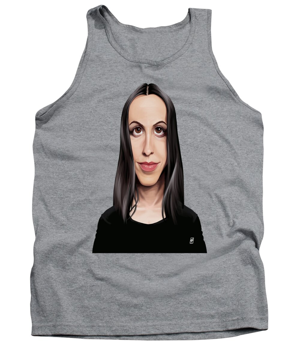 Illustration Tank Top featuring the digital art Celebrity Sunday - Alanis Morissette by Rob Snow