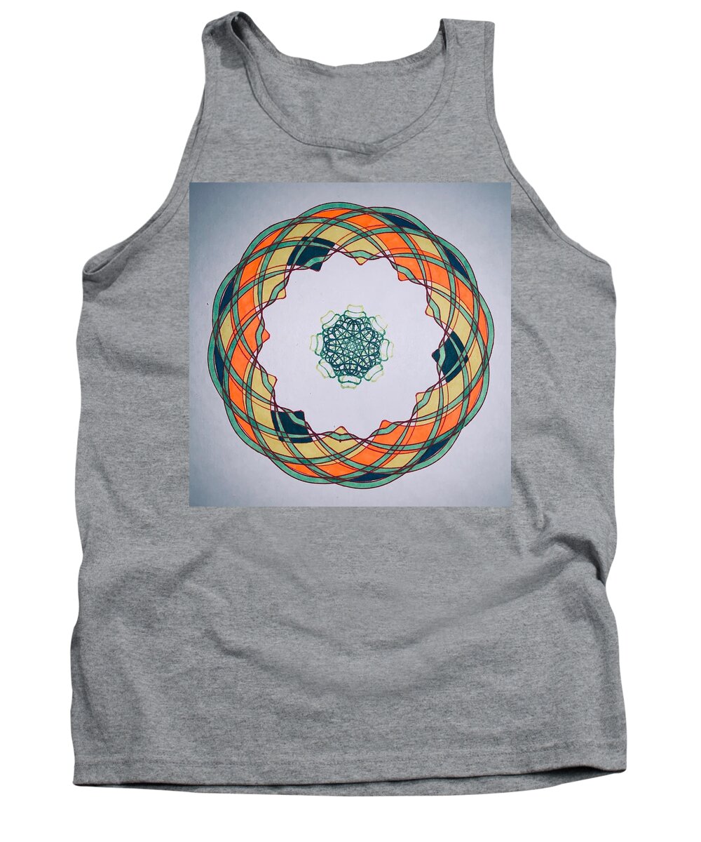 Chakra Tank Top featuring the drawing Chakra Series #3 by Steve Sommers