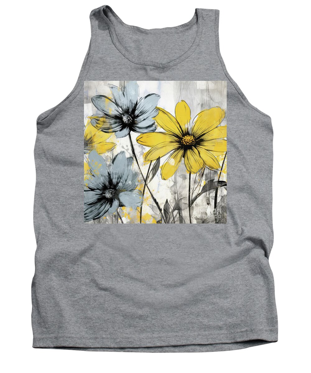 Daisy Tank Top featuring the painting Cheerful Daisies 3 by Tina LeCour