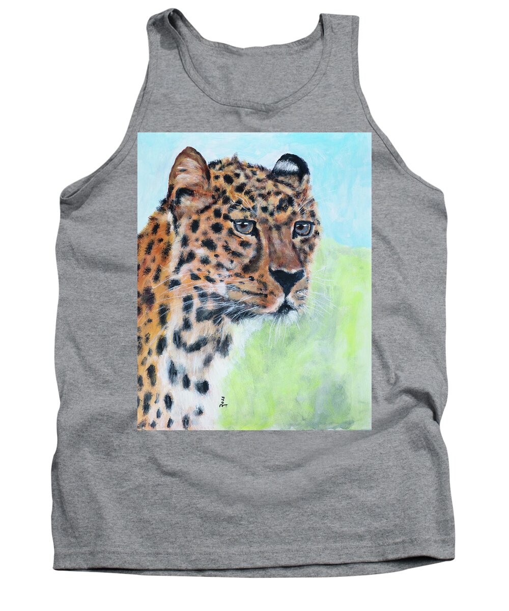 Cheetah Tank Top featuring the painting Cheetah by Mark Ross