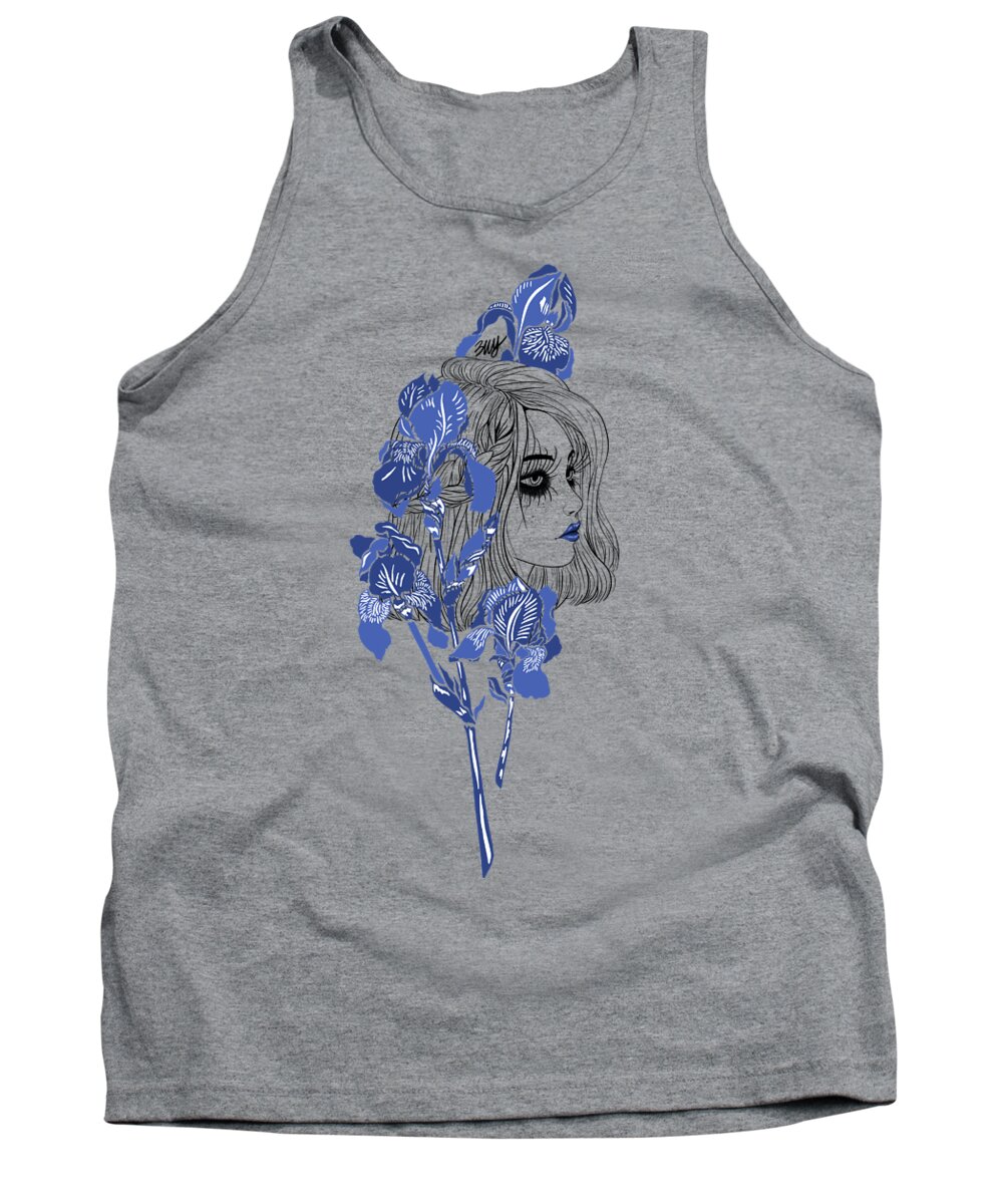 Digital Art Tank Top featuring the digital art China girl by Elly Provolo