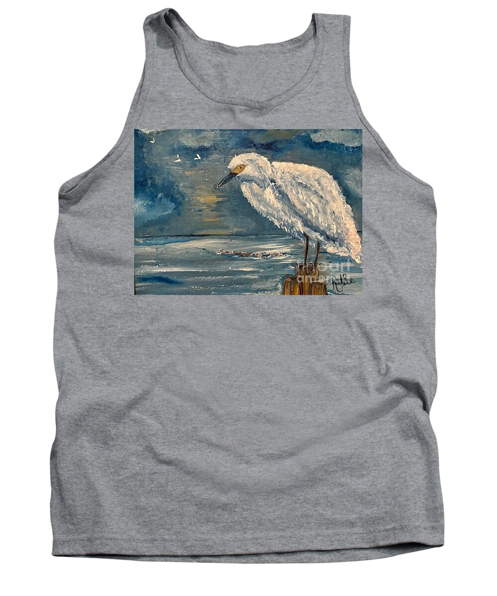 Bird Tank Top featuring the painting Choosing to Stay by Kathy Bee