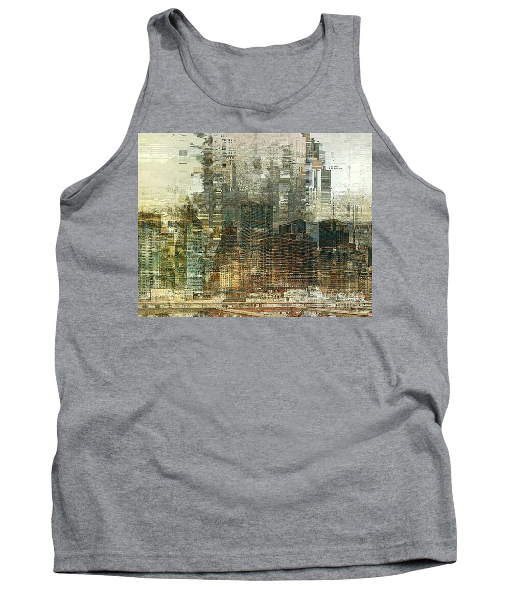City Tank Top featuring the digital art City in Abstract by Deb Nakano