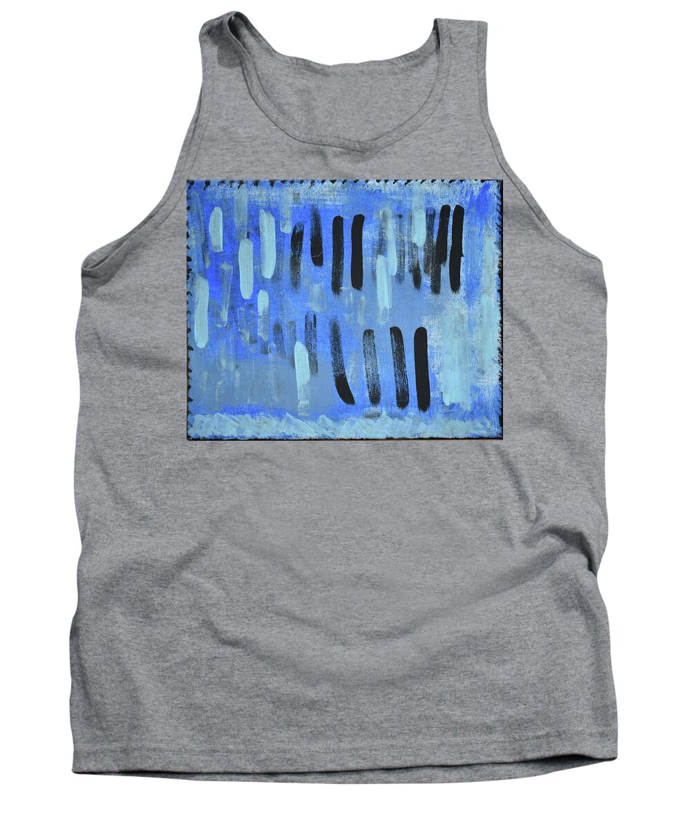 Blue Tank Top featuring the painting City in the Clouds by Pam O'Mara