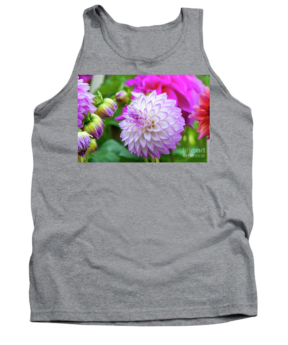 Clearview David Dahlia Tank Top featuring the photograph Clearview David Dahlia, 22-1 by Glenn Franco Simmons