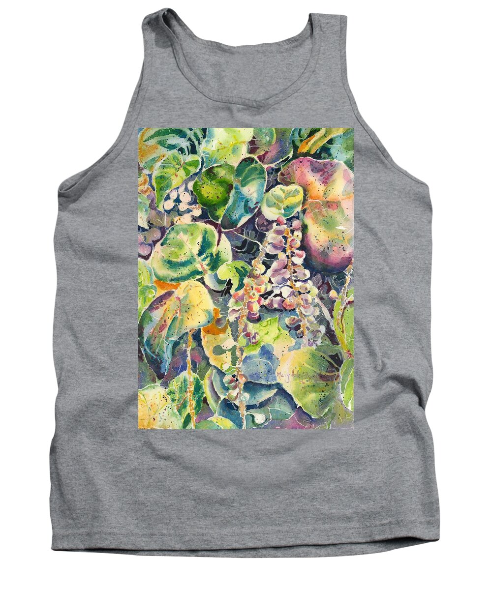 Sea Grapes Tank Top featuring the painting Color in Motion by Mary Haley-Rocks