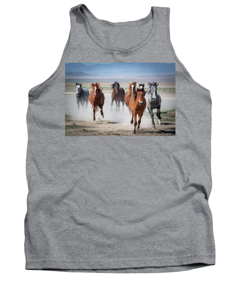 Wild Horses Tank Top featuring the photograph Coming in Hot by Mary Hone