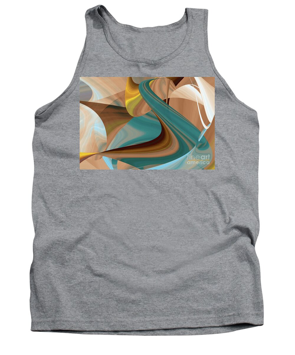 Abstract Tank Top featuring the digital art Cool Curvelicious by Jacqueline Shuler