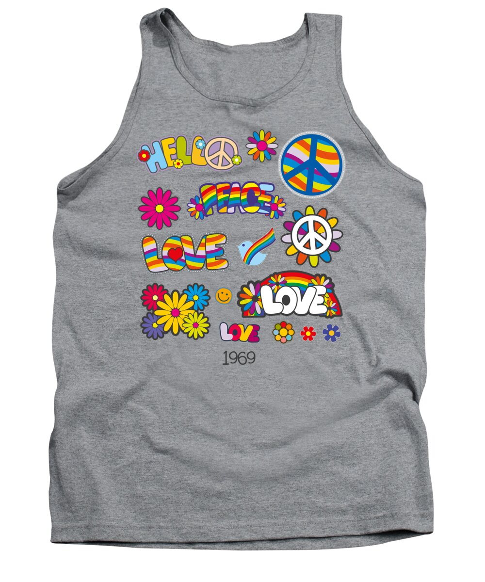 T Shirt Tank Top featuring the painting Cool Peace Tees for Boys and Girls Peace and Love Rubino T-Shirt Tee Tees T Shirt Peace Sign Hand by Tony Rubino