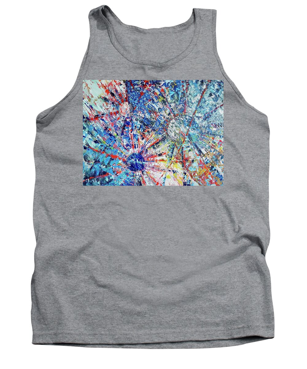Abstract Tank Top featuring the painting Cosmic Spin by Jackie Ryan