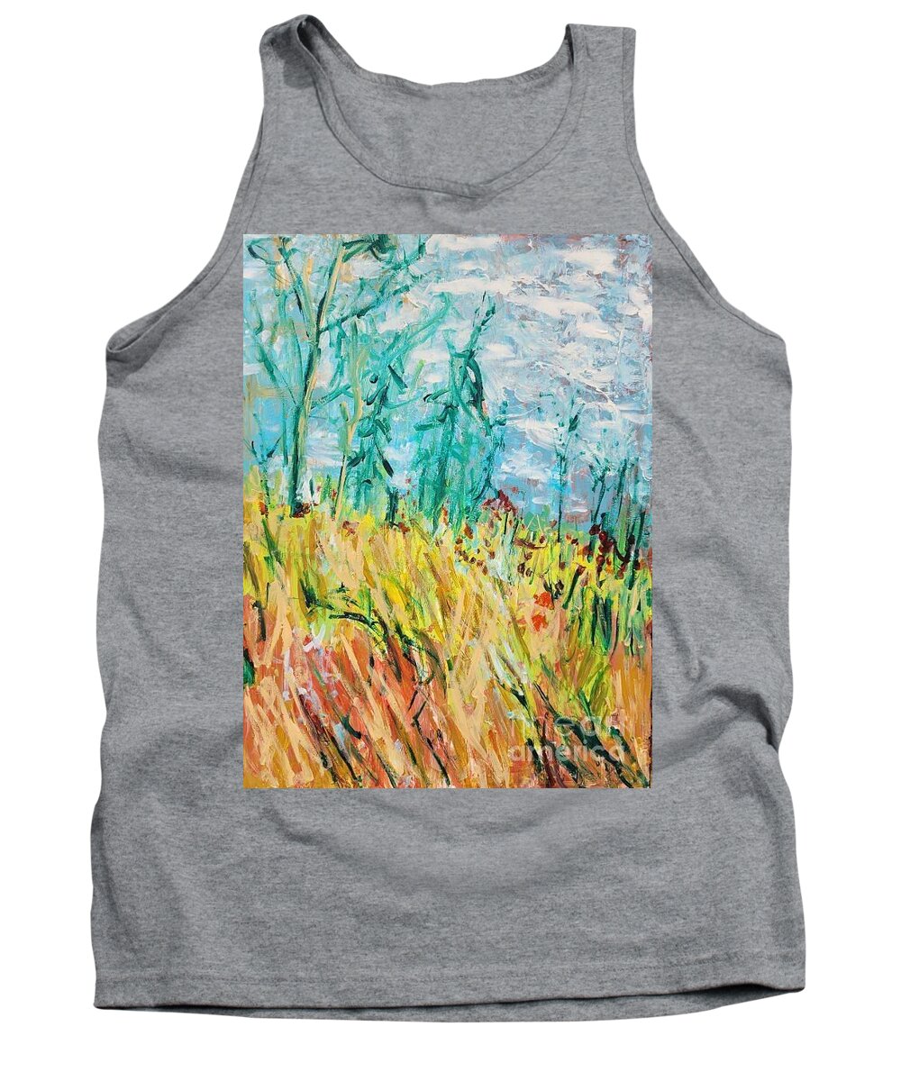  Tank Top featuring the painting Countryside by Mark SanSouci