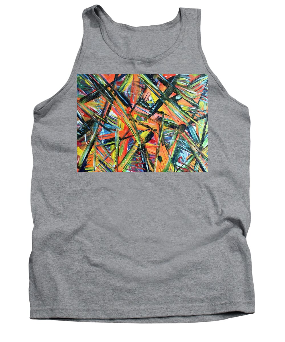Abstract Tank Top featuring the painting Creation Cure by Jackie Ryan