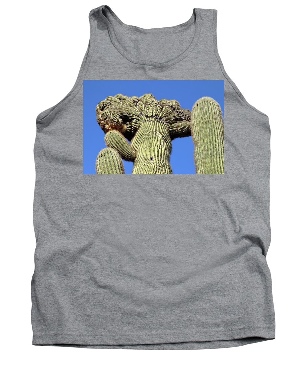 Cactus Tank Top featuring the photograph Crested Saguaro at Organ Pipe Cactus National Monument by Steve Wolfe