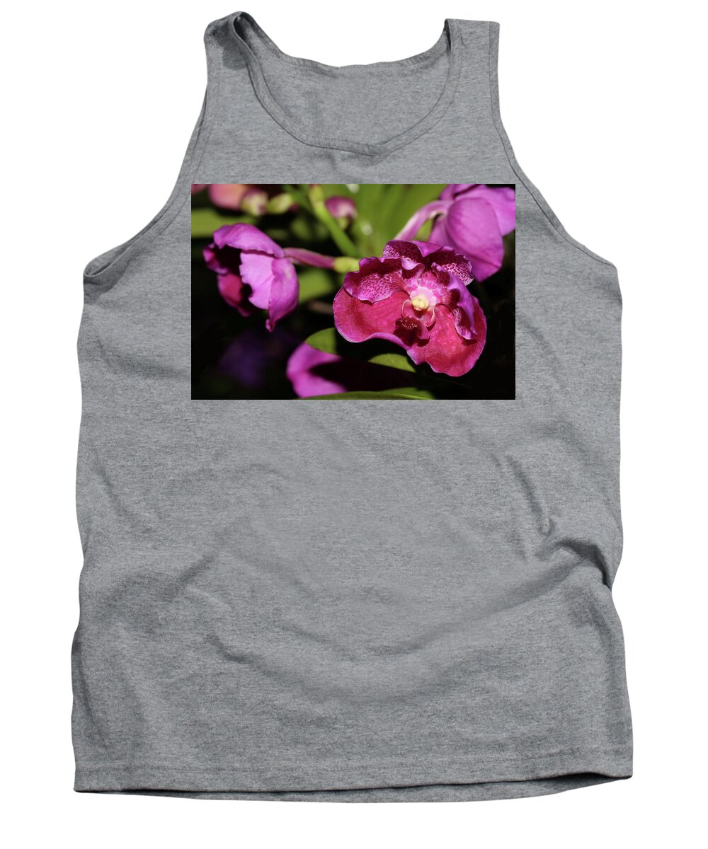 Orchid Tank Top featuring the photograph Curled Orchids by Mingming Jiang
