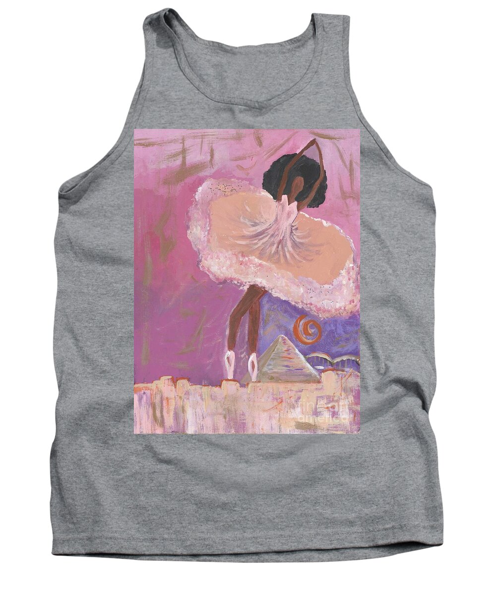  Tank Top featuring the painting Dancing Pyramids by Francis Brown