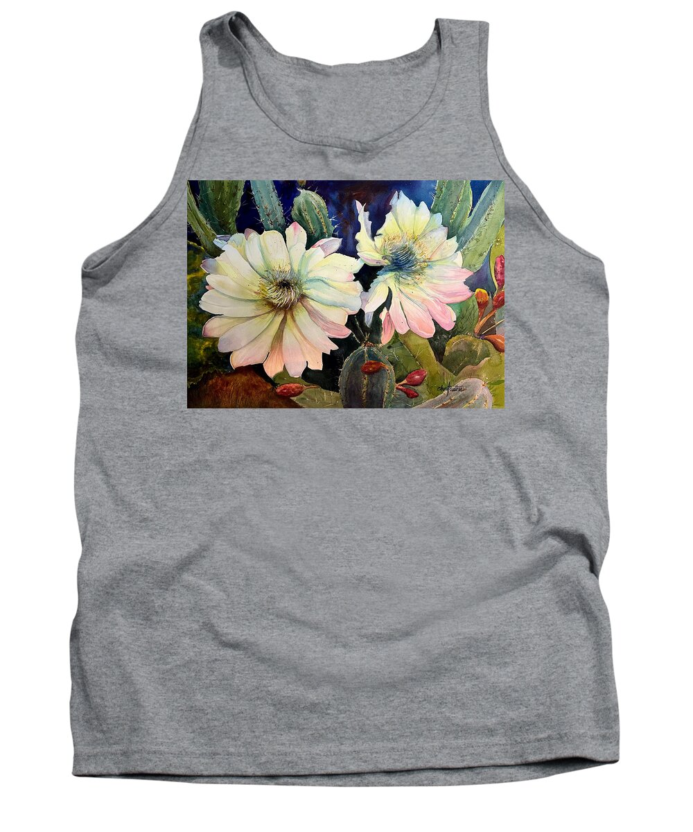 Flower Tank Top featuring the painting Desert Child by Cheryl Prather
