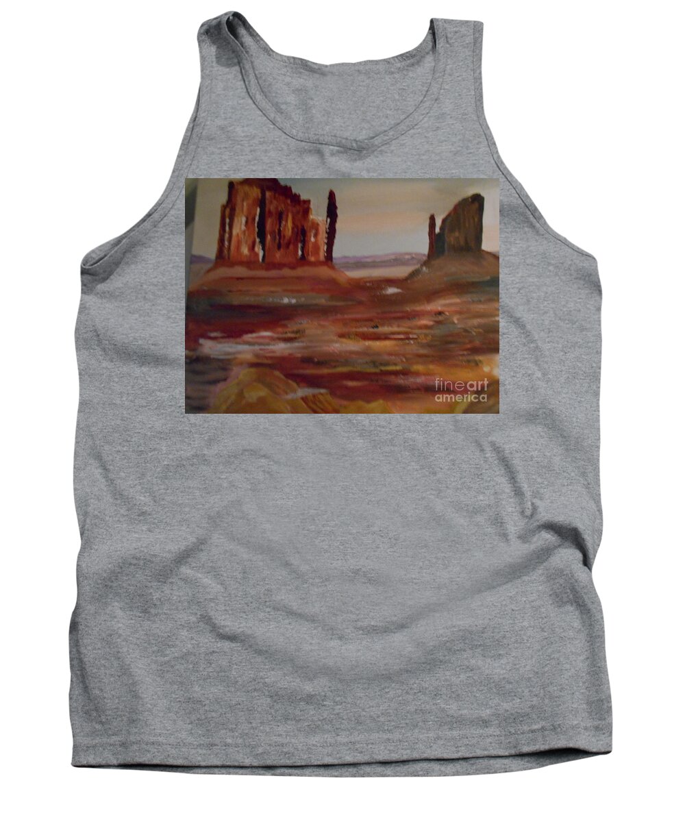 Landscape Tank Top featuring the painting Desert Rise Painting # 378 by Donald Northup