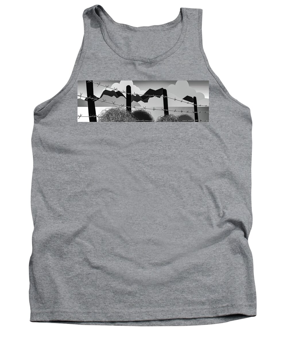 Grey Tones Tank Top featuring the digital art Detention by Ted Clifton