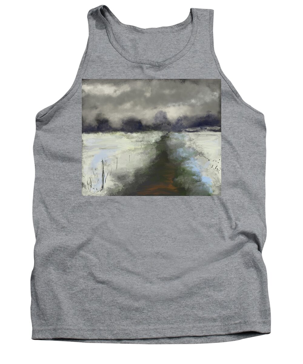 Abstract Tank Top featuring the digital art Digital Abstract painting by Jeremy Holton by Jeremy Holton