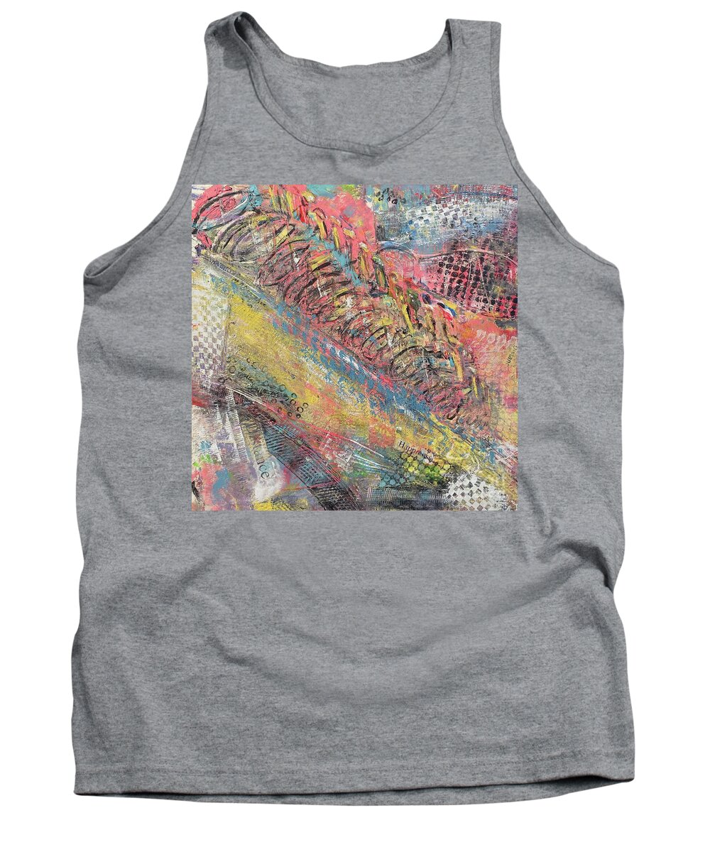 Biking Tank Top featuring the painting Distance Happiness- Bike Ride by Patty Donoghue