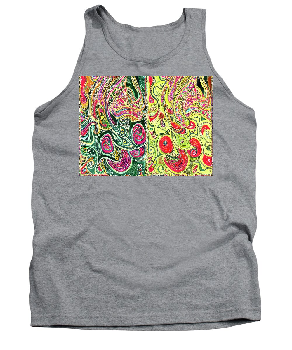 Abstract Ai Tank Top featuring the digital art Double Vision by Fred Moore