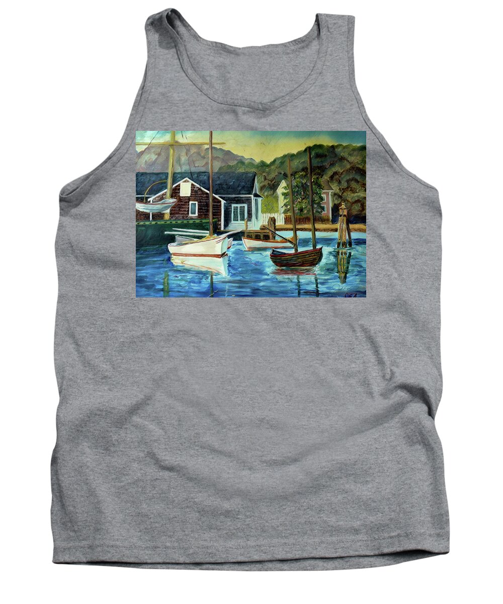Downeast Tank Top featuring the painting Downeast Maine  by Joel Smith