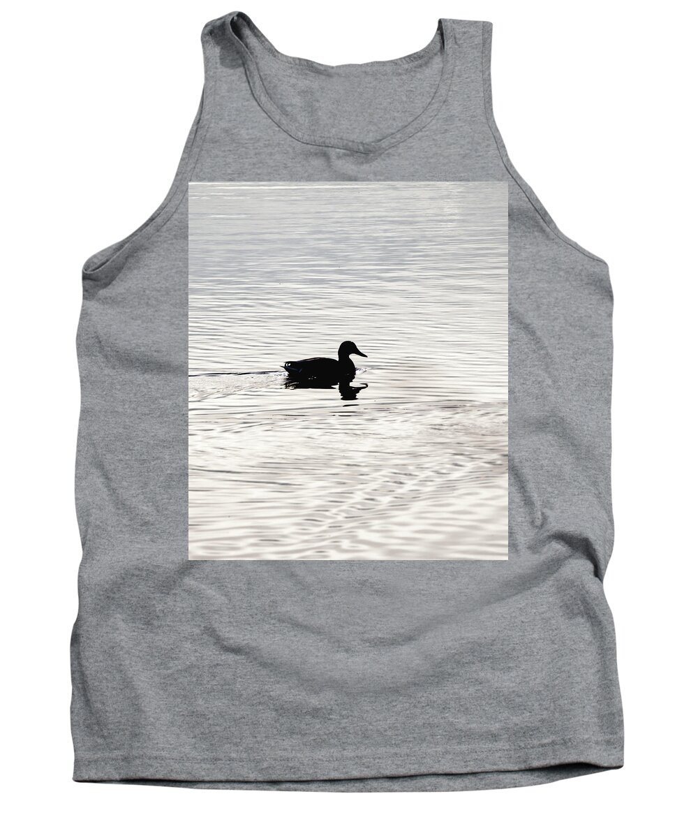 Birds Tank Top featuring the photograph Duck in calm waters by Paul Ross