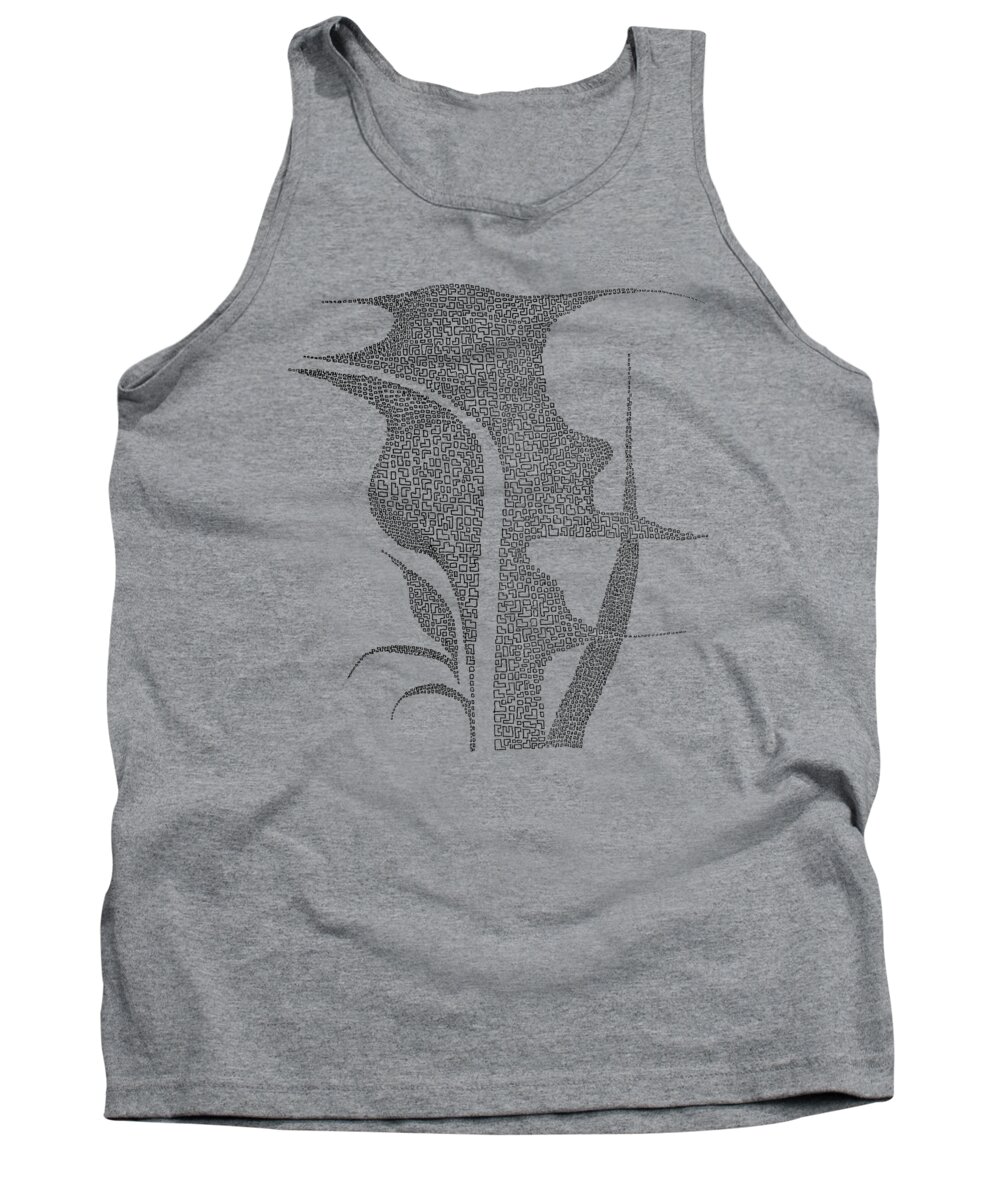 Abstract Tank Top featuring the drawing Duckweed by Fei A