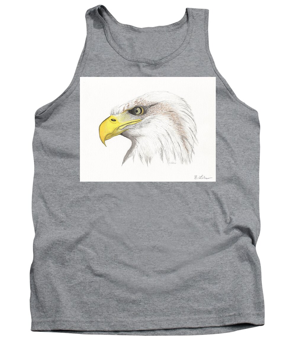 Eagle Watercolor Tank Top featuring the painting Eagle #1 by Bob Labno