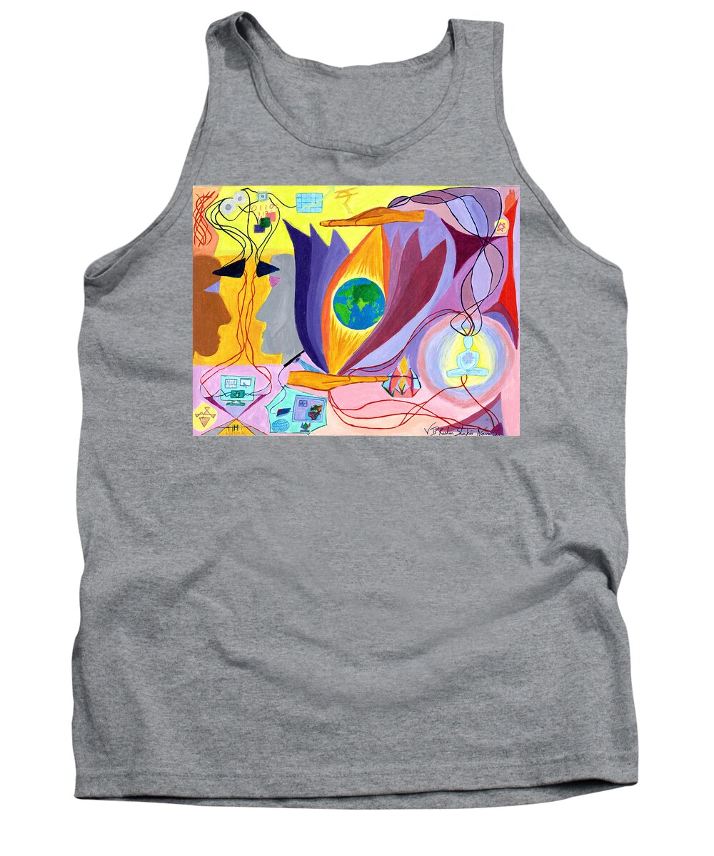 Technology Tank Top featuring the painting Earth's Eye by B Aswin Roshan