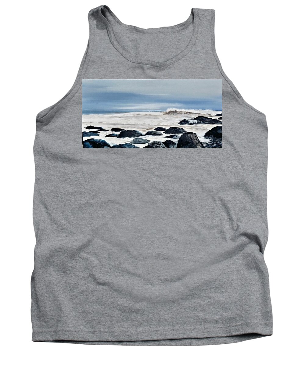 El Capitan State Beach Tank Top featuring the painting El Cap Storm by Jeffrey Campbell