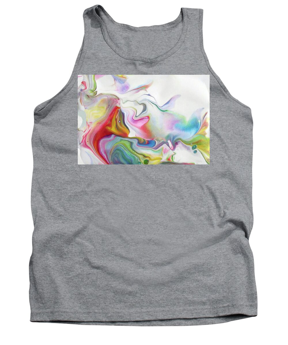 Multicolored Abstract Acrylic Tank Top featuring the painting Elevate by Deborah Erlandson
