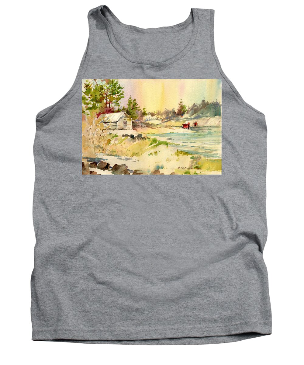 New England Scenes Tank Top featuring the painting Erics Flooded Bog by P Anthony Visco