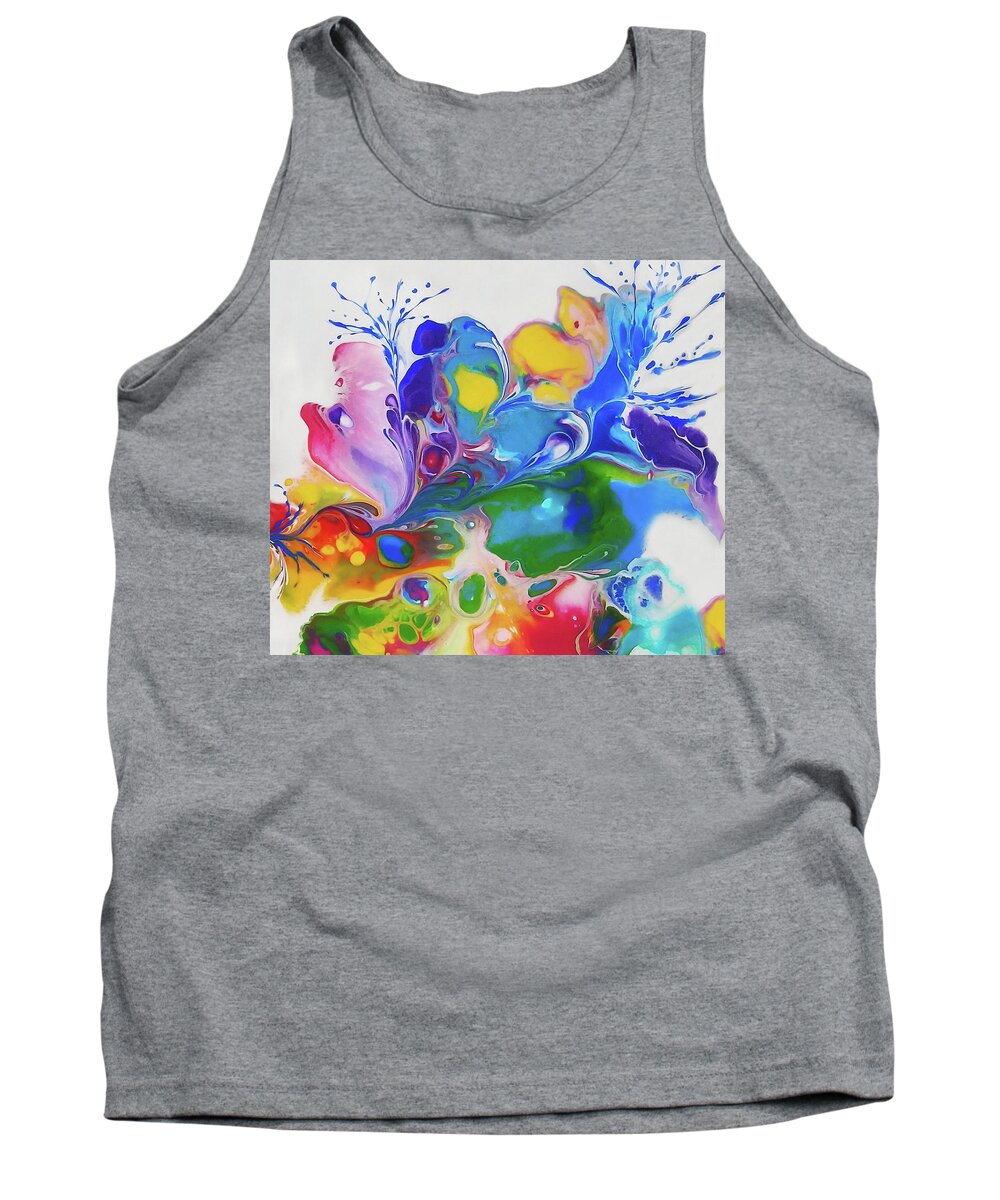Rainbow Colors Tank Top featuring the painting Ever Growing 6 by Deborah Erlandson