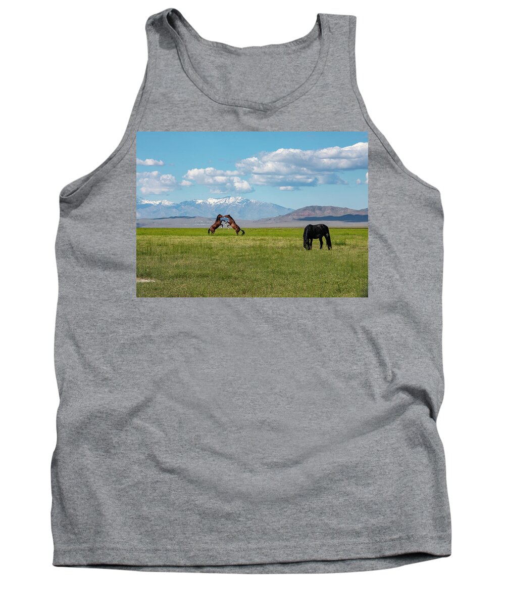  Tank Top featuring the photograph Face Mask Grass Upright Fight by Dirk Johnson