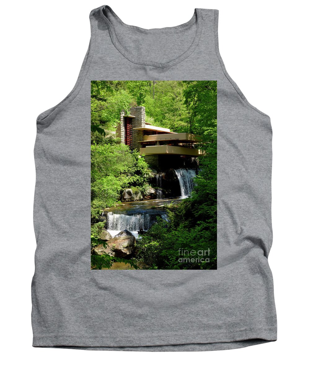 Frank Lloyd Wright Tank Top featuring the photograph Fallingwater House - Pennsylvania by Doc Braham