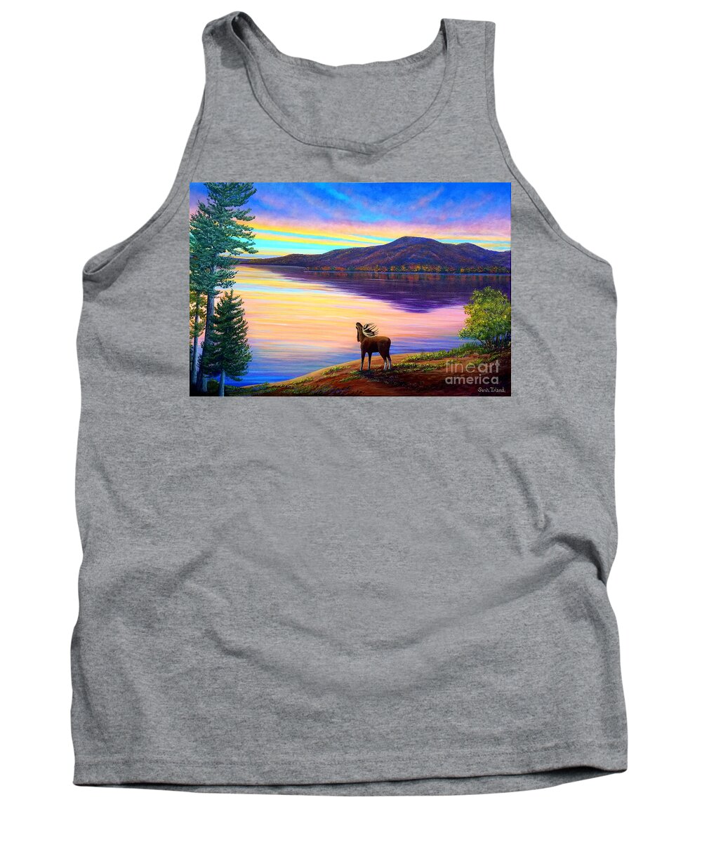 Farewell Tank Top featuring the painting Farewell to the Mountain by Sarah Irland