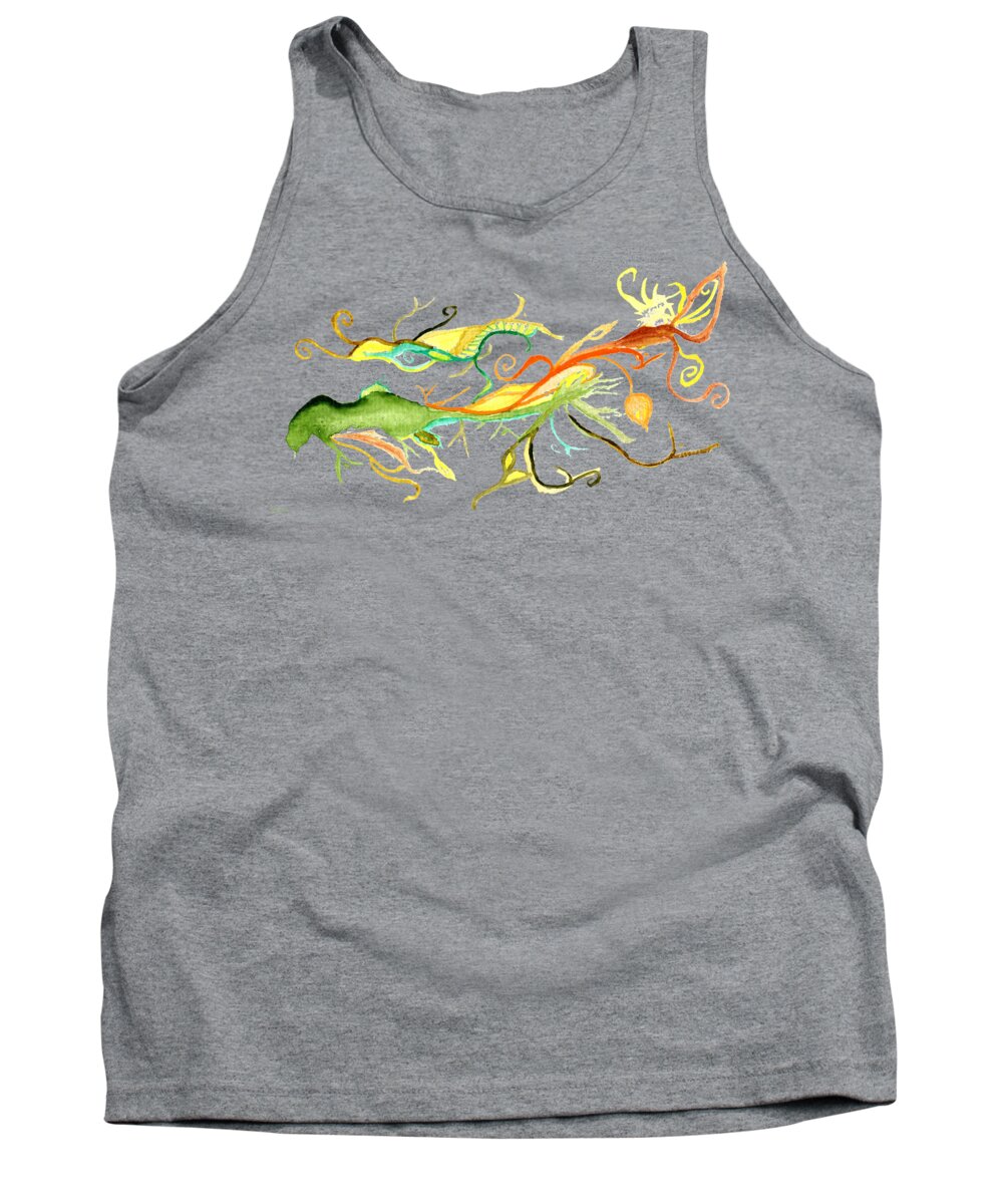 Abstract Tank Top featuring the painting Fascination Improvisation by Bentley Davis