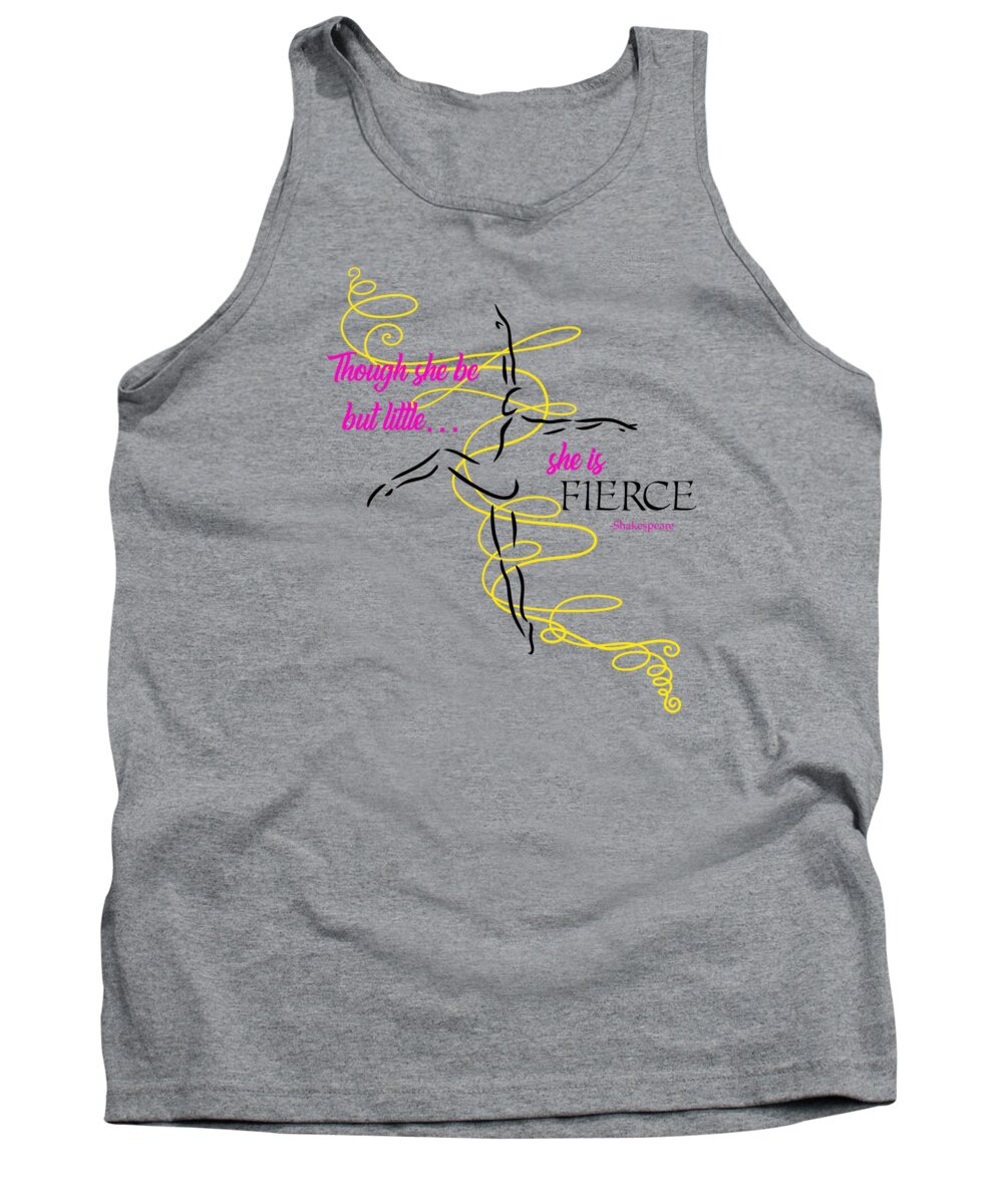 Dance Tank Top featuring the drawing Fierce by Emily Page