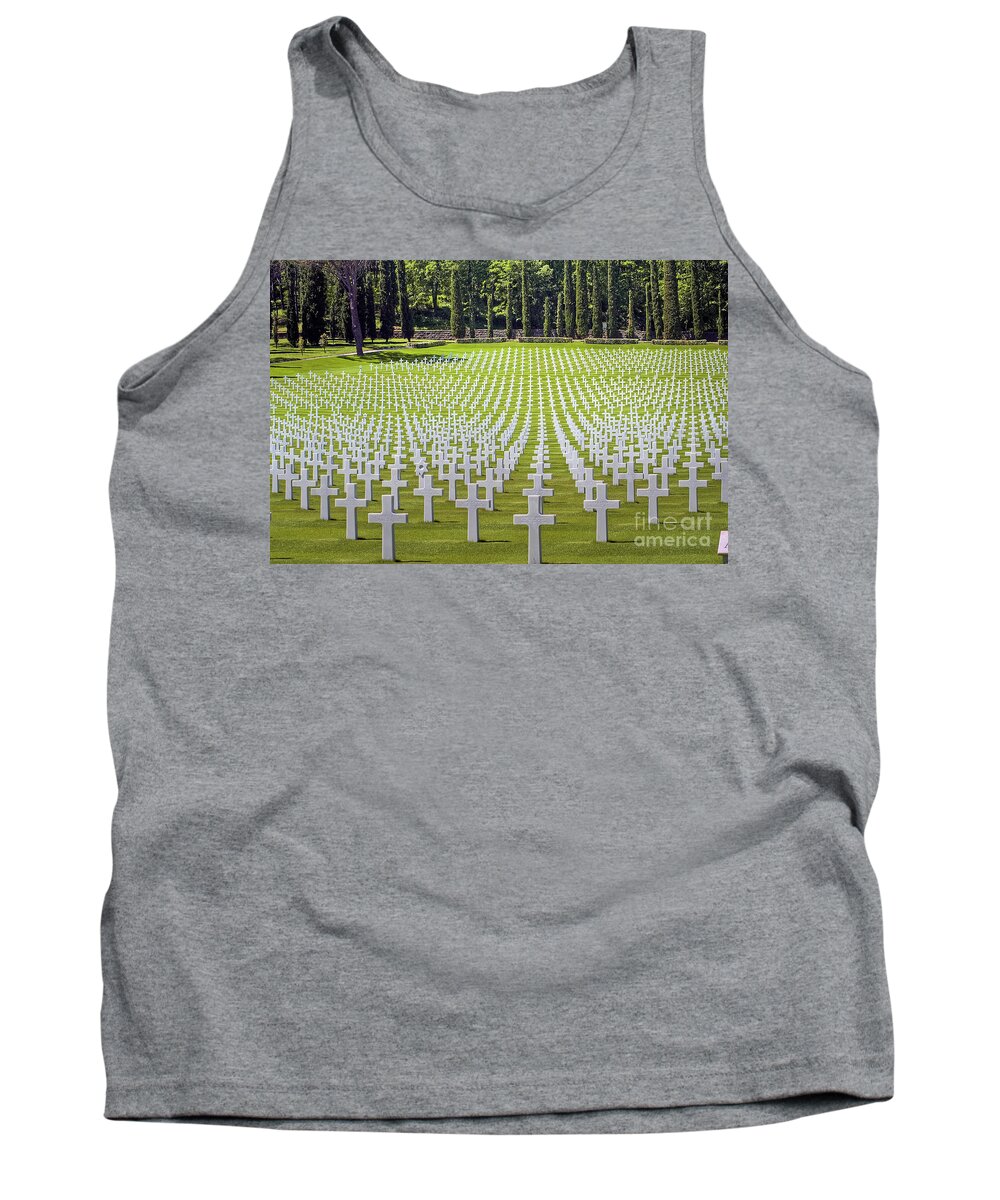 Memorial Tank Top featuring the photograph In Memory Of - Florence American Cemetery and Memorial - Italy by Paolo Signorini
