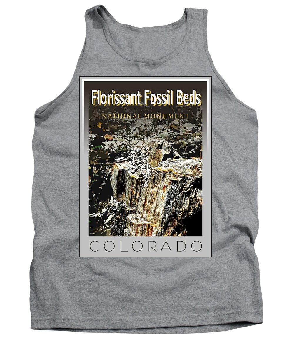 Florissant Tank Top featuring the digital art Florissant Fossil Beds National Park Stamp by Troy Stapek