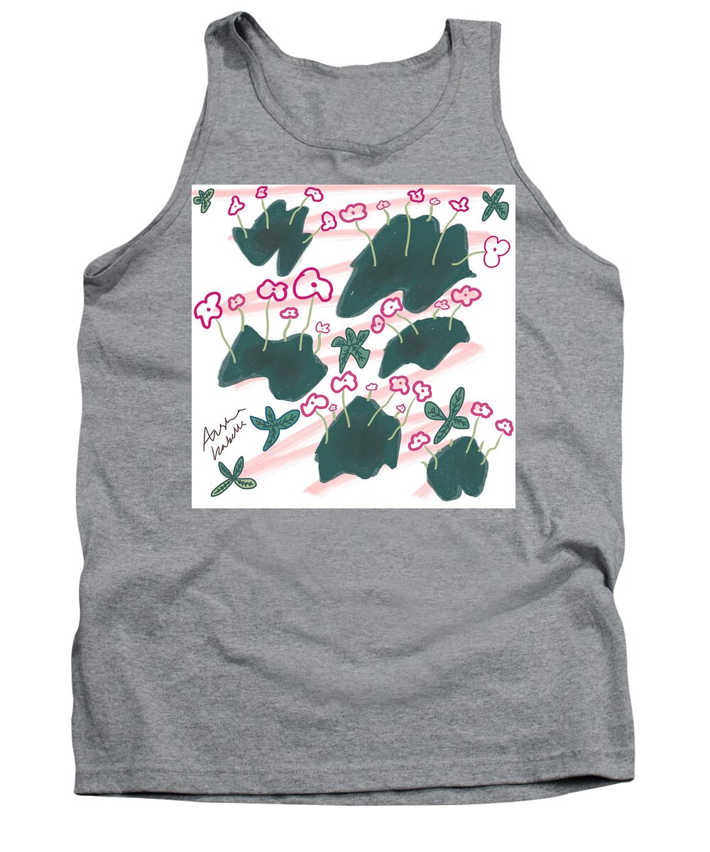 Floral Tank Top featuring the digital art Floral Fun by Aisha Isabelle