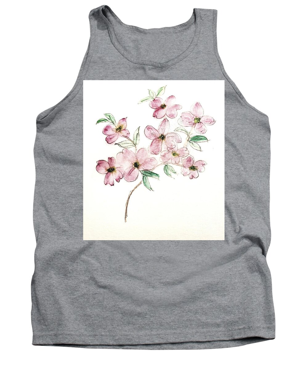 Dogwood Tank Top featuring the painting Flower of Rebirth by Margaret Welsh Willowsilk