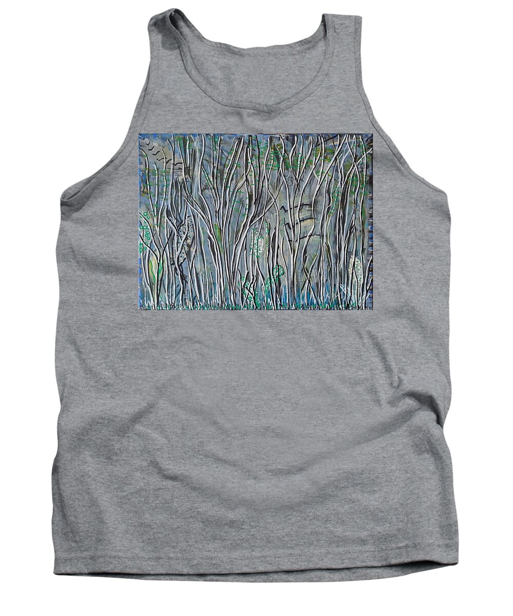 Trees Tank Top featuring the painting Fly By by Pam O'Mara