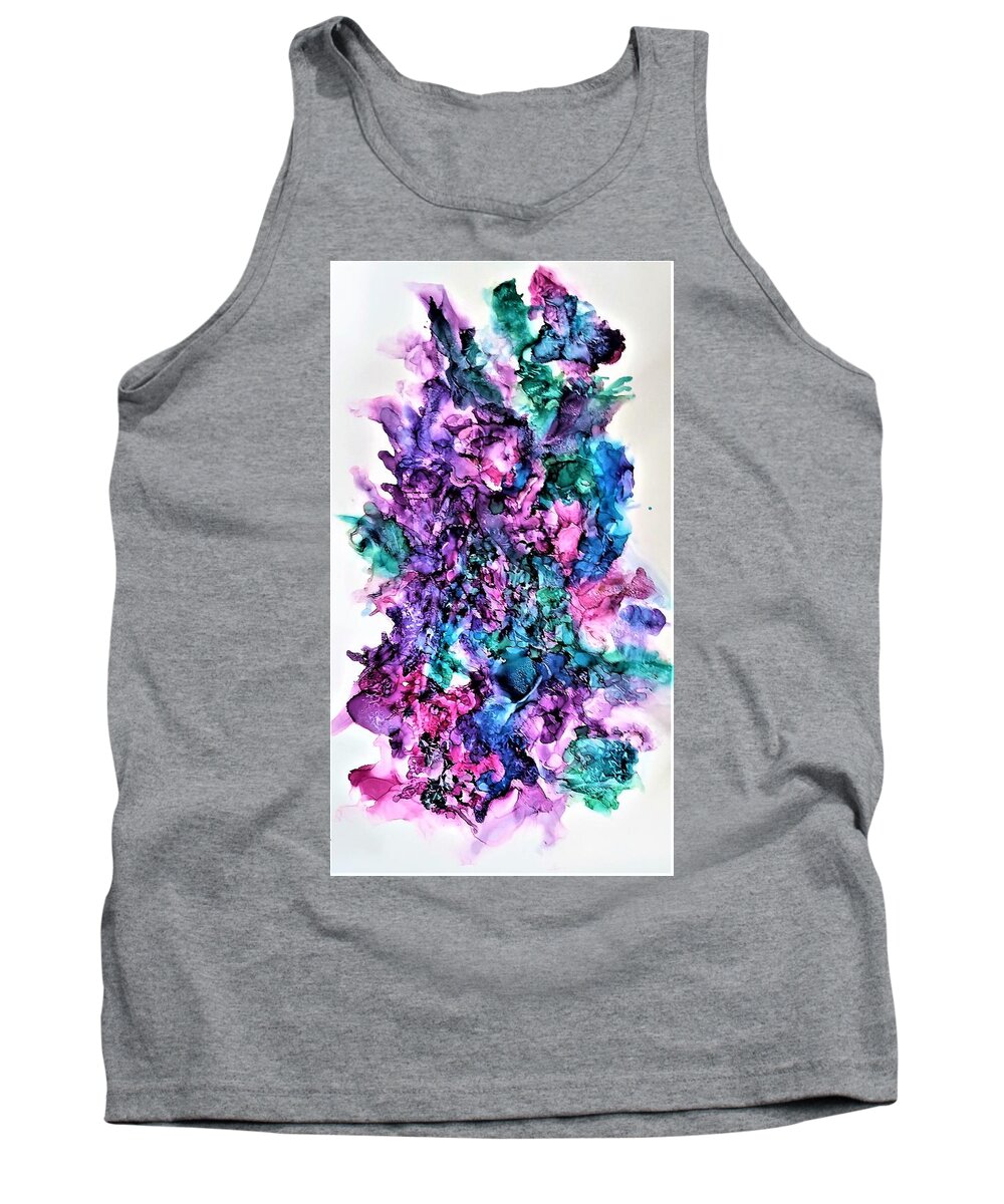 Soft Tank Top featuring the painting For All of Summer by Angela Marinari