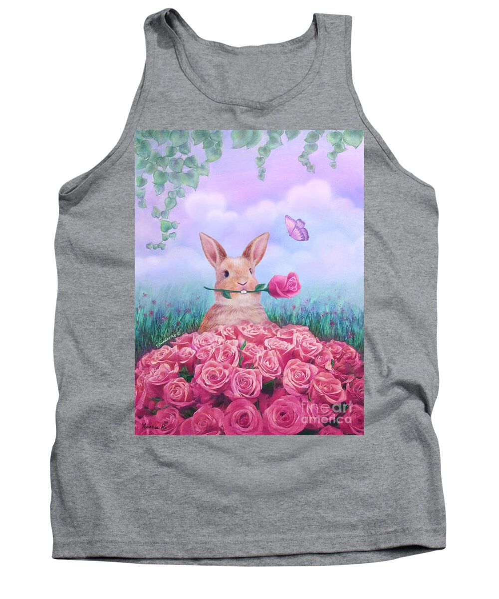 Rose Tank Top featuring the painting For You by Yoonhee Ko