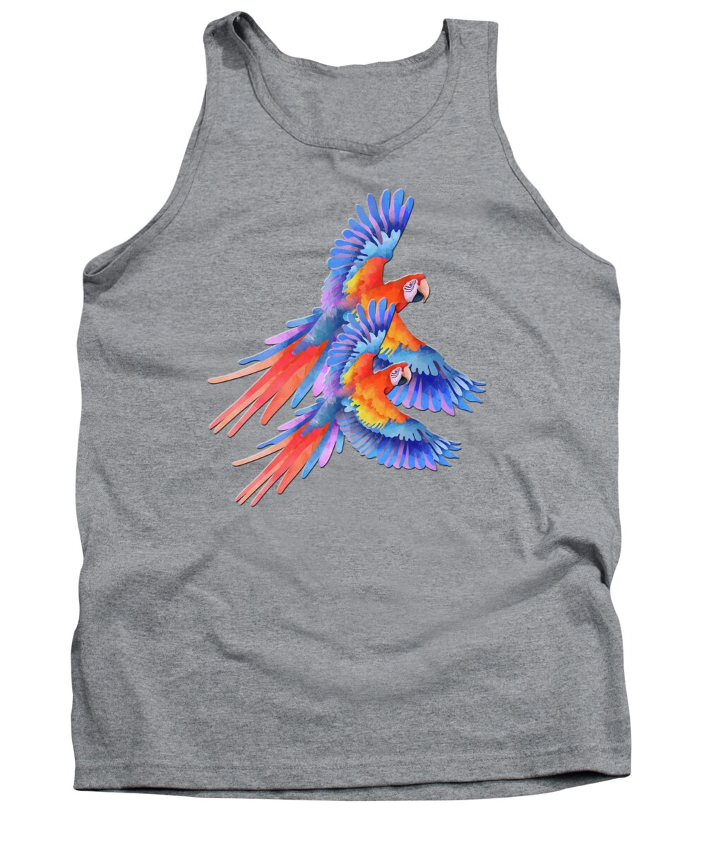 Macaw Tank Top featuring the digital art Forest Macaws In Flight by HH Photography of Florida