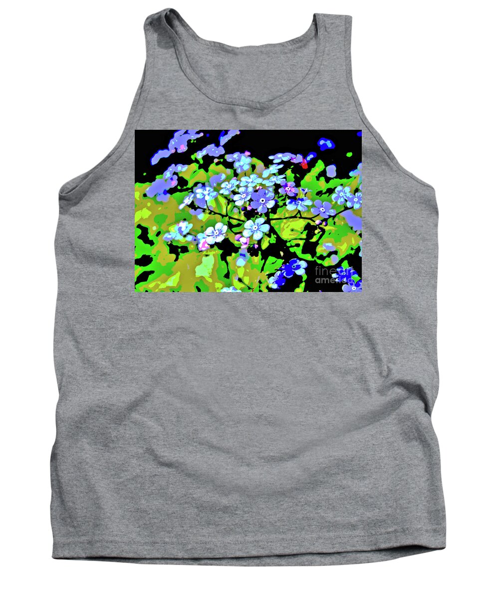 Forget-me-not Tank Top featuring the digital art Forget Me Not by Mimulux Patricia No