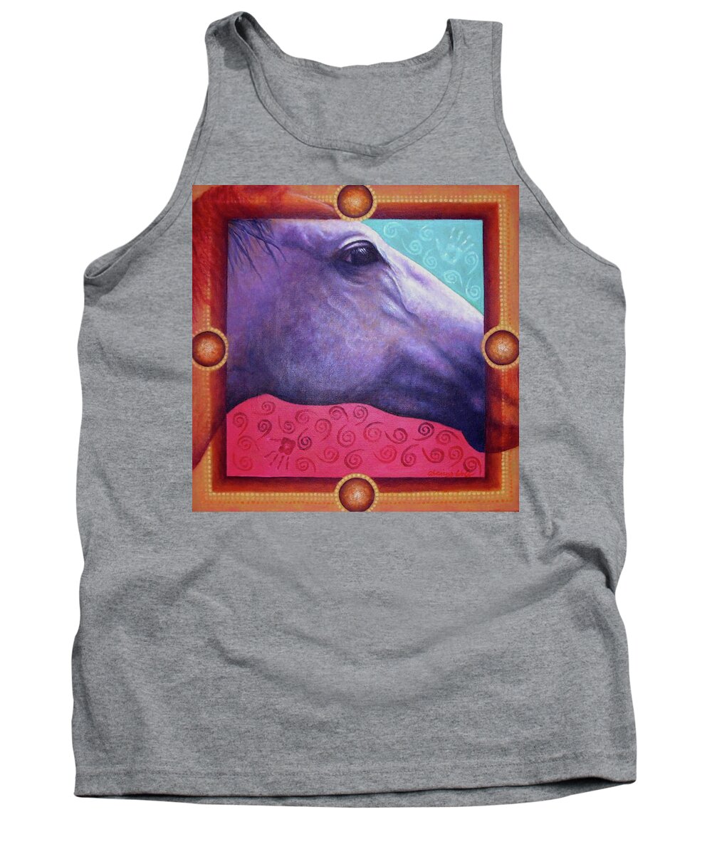 Native American Tank Top featuring the painting Freedom by Kevin Chasing Wolf Hutchins