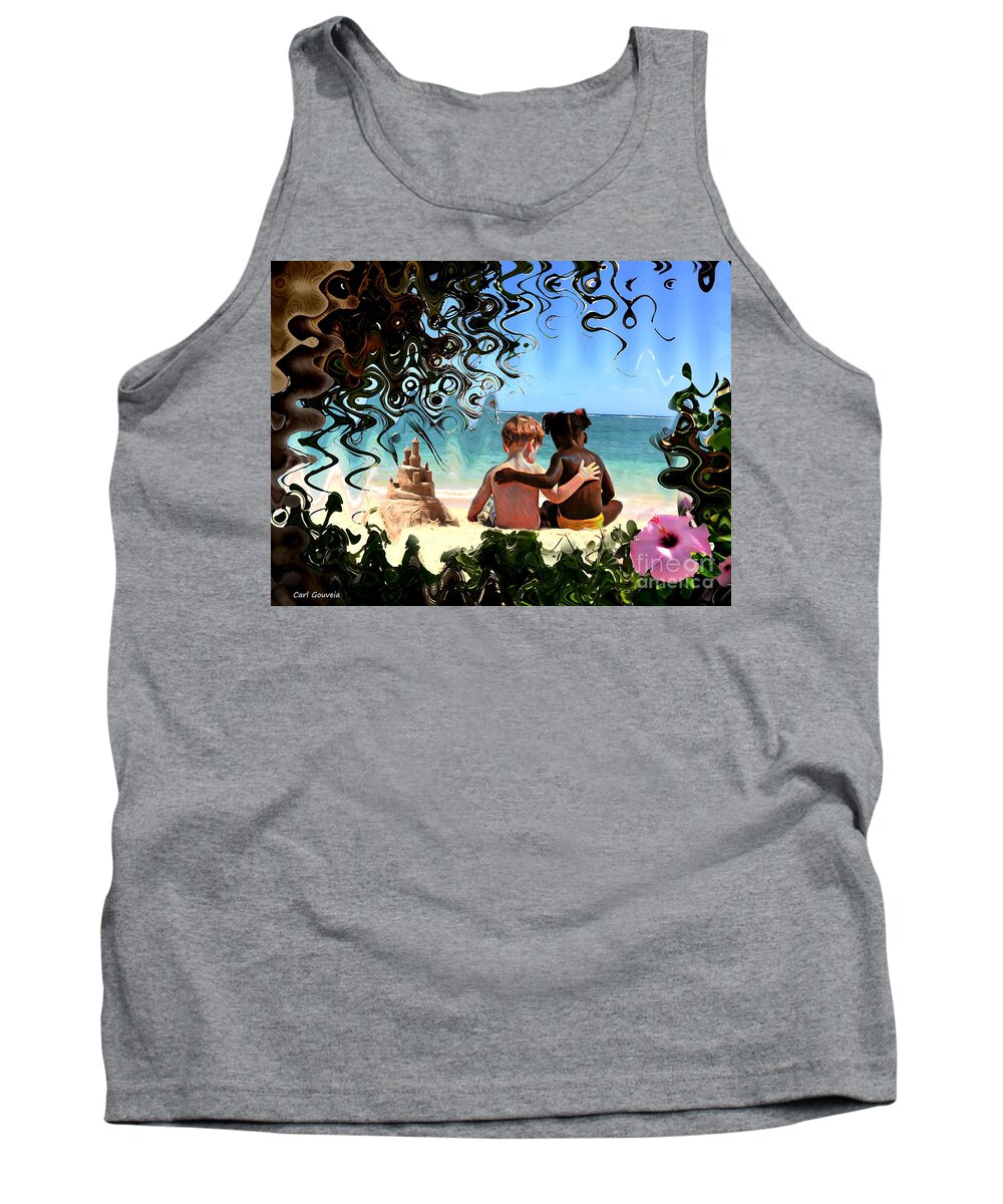 Black Tank Top featuring the mixed media Friends 4 life by Carl Gouveia